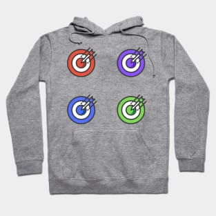 blue red green pink archery design Hoodie